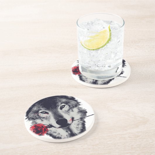 Wolf Zandsteen Onderzetter (Zijkant)