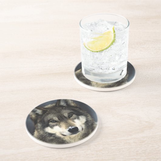 Wolf Zandsteen Onderzetter (Zijkant)