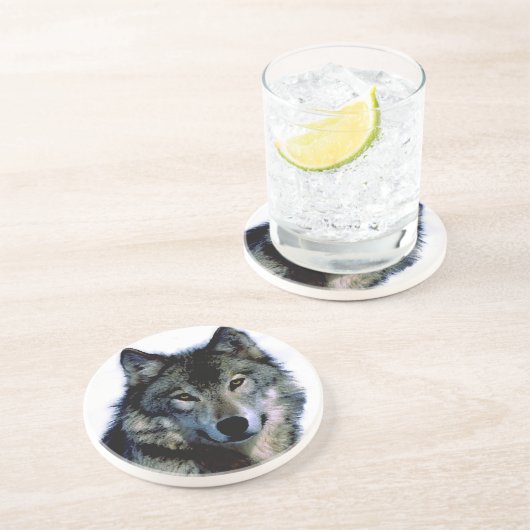 Wolf Zandsteen Onderzetter (Zijkant)