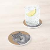 Wolf Zandsteen Onderzetter (Zijkant)