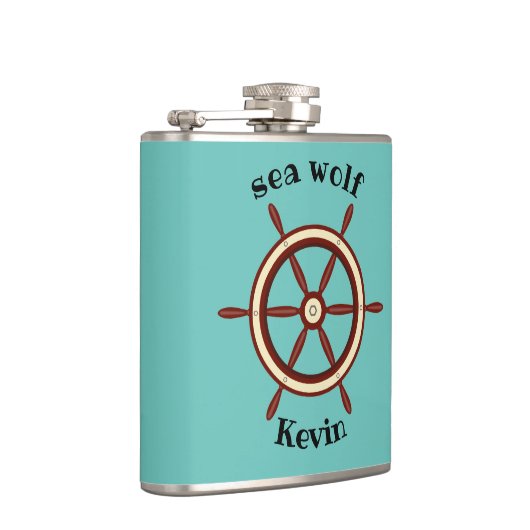 "WOLF-ZEE", stuurwiel, gepersonaliseerd Heupfles (Rechts)