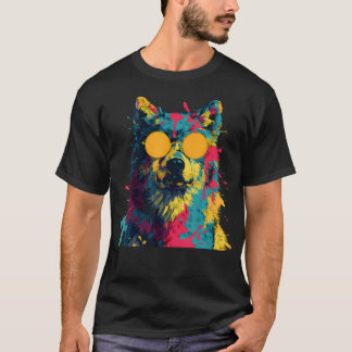 Wolf Zonnebril Dier Wilde Dieren Kleurrijke Wolf T-shirt