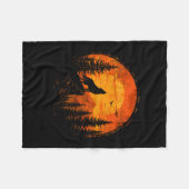Wolf zonsondergang berg bos wildernis natuur fleece deken (Voorkant (Horizontaal))