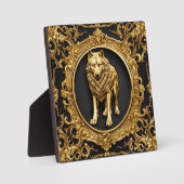 Wolf zwart en goud sierlijke lijst fotoplaat (Voorkant)