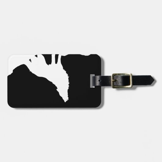 Wolf Zwart & Wit Pop Art  Bagagelabel (Voorkant horizontaal)