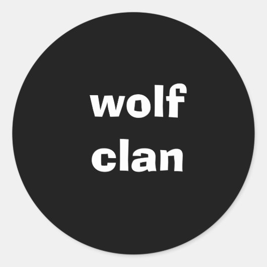 wolfclan ronde sticker (Voorkant)