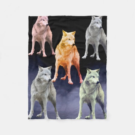 wolfdeken fleece deken (Voorkant)