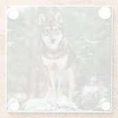 Wolfdog Glazen Onderzetter (Achterkant)