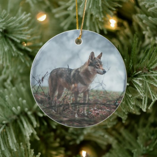 Wolfdog Keramisch Ornament (Boom)