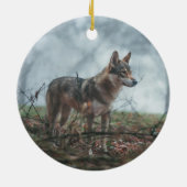 Wolfdog Keramisch Ornament (Achterkant)