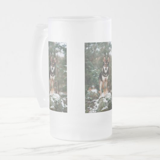 Wolfdog Matglas Bierpul (Voorkant links)