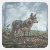 Wolfdog Vierkante Sticker (Voorkant)