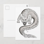 Wolfdraak, Wolf en Draak, gemengd Wezen Briefkaart (Voorkant / Achterkant)
