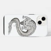 Wolfdraak zwart-wit ontwerp iPhone hoesje (Achterkant horizontaal)