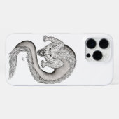 Wolfdraak zwart-wit ontwerp iPhone hoesje (Achterkant horizontaal)