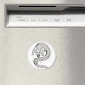 Wolfdragon zwart-wit design magneet (Insitu (Vaatwasser))