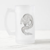 Wolfdragon zwart-wit design matglas bierpul (Links)