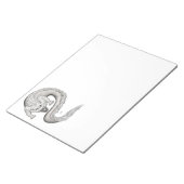Wolfdragon zwart-wit design notitieblok (Schuin)