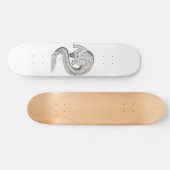 Wolfdragon zwart-wit design persoonlijk skateboard (Horizontaal)