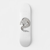Wolfdragon zwart-wit design persoonlijk skateboard (Voorkant)