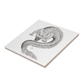 Wolfdragon zwart-wit design tegeltje (Zijkant)