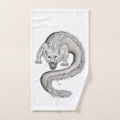 Wolfdragon zwart-wit ontwerp bad handdoek (Handdoek)