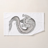 Wolfdragon zwart-wit ontwerp bad handdoek (Handdoek)