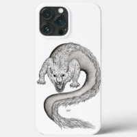 Wolfdragon zwart-wit ontwerp