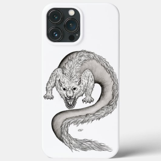 Wolfdragon zwart-wit ontwerp Case-Mate iPhone case (Achterkant)