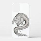 Wolfdragon zwart-wit ontwerp Case-Mate iPhone case (Achterkant)