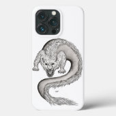 Wolfdragon zwart-wit ontwerp Case-Mate iPhone case (Achterkant)