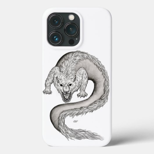 Wolfdragon zwart-wit ontwerp Case-Mate iPhone case (Achterkant)