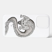 Wolfdragon zwart-wit ontwerp Case-Mate iPhone case (Achterkant (horizontaal))