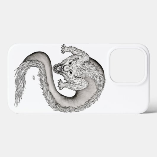 Wolfdragon zwart-wit ontwerp Case-Mate iPhone case (Achterkant (horizontaal))
