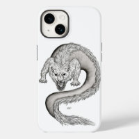 Wolfdragon zwart-wit ontwerp