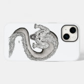 Wolfdragon zwart-wit ontwerp Case-Mate iPhone case (Achterkant (horizontaal))