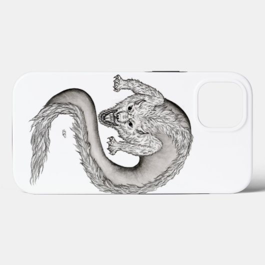 Wolfdragon zwart-wit ontwerp Case-Mate iPhone case (Achterkant (horizontaal))