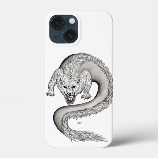 Wolfdragon zwart-wit ontwerp Case-Mate iPhone case (Achterkant)