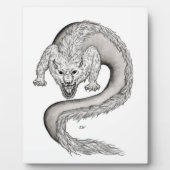 Wolfdragon zwart-wit ontwerp fotoplaat (Voorkant)