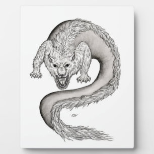 Wolfdragon zwart-wit ontwerp fotoplaat