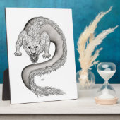 Wolfdragon zwart-wit ontwerp fotoplaat (Zijkant)