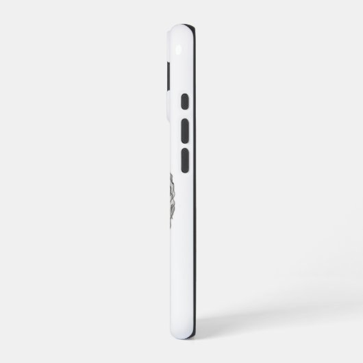 Wolfdragon zwart-wit ontwerp iPhone 16 hoesje (Linkerkant)