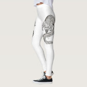 Wolfdragon zwart-wit ontwerp leggings (Links)