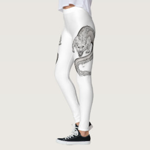 Wolfdragon zwart-wit ontwerp leggings