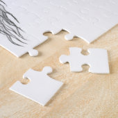 Wolfdragon zwart-wit ontwerp legpuzzel (Zijkant)