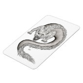 Wolfdragon zwart-wit ontwerp magneet (Linkerzijde)