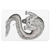 Wolfdragon zwart-wit ontwerp magneet (Horizontaal)