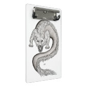 Wolfdragon zwart-wit ontwerp mini klembord (Schuin)