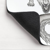 Wolfdragon zwart-wit ontwerp muismat (Hoek)