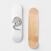 Wolfdragon zwart-wit ontwerp persoonlijk skateboard (Voorkant)